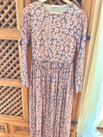 Blümchenkleid langarm mit Mesh-Stoff S, wie neu Frühling 💐