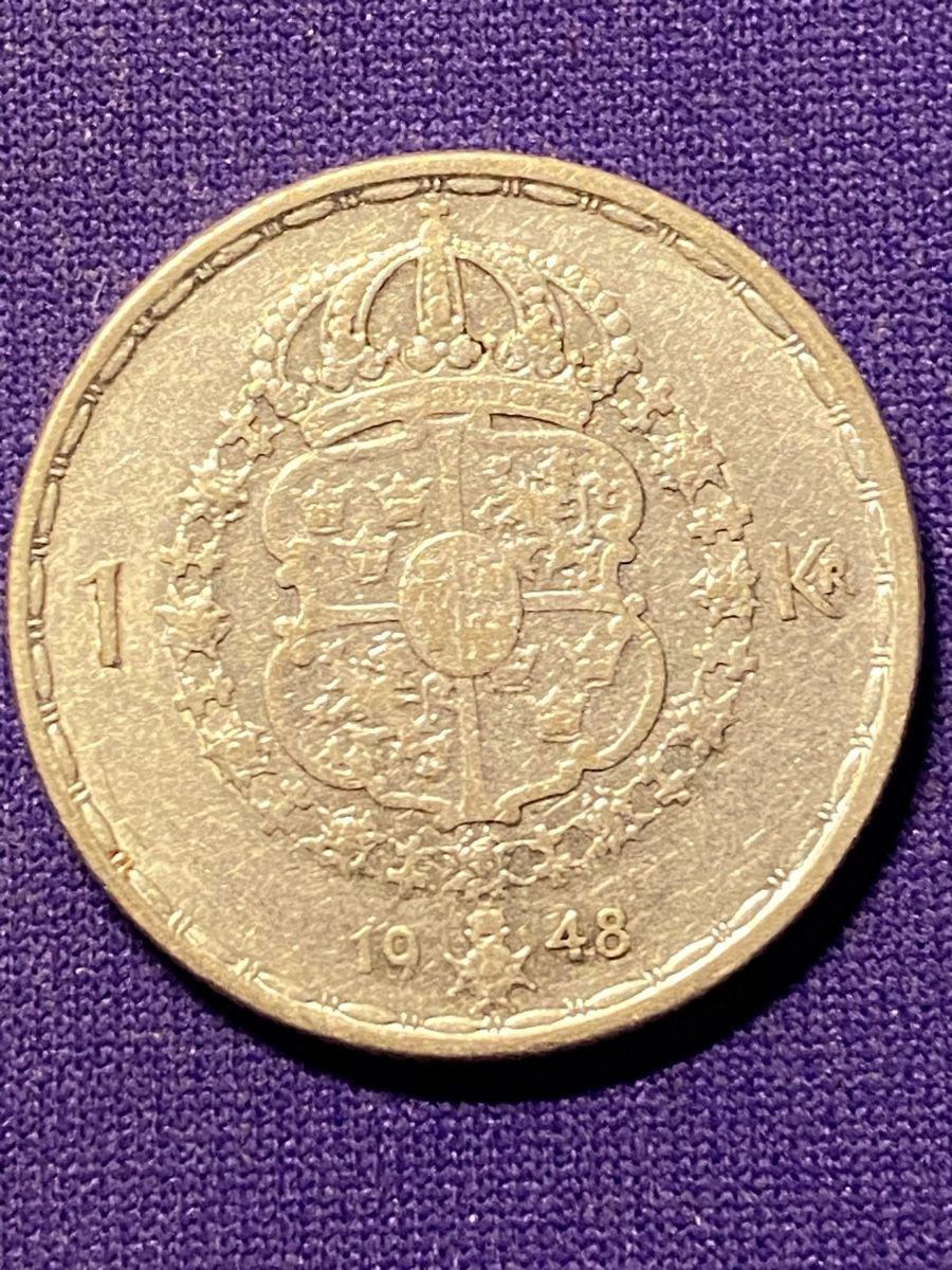 Tutti le monete: Suède, 1 Couronne 1948 argent – Usato da Corsier-sur-Vevey venduto da Ginoarturo 1