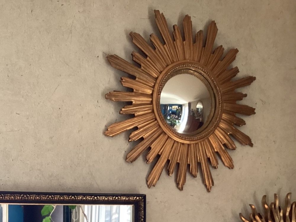 SYLUOQP Miroir décoratif Soleil Or, 60 cm / 70 cm / 80 cm de Grand Miroir Mural décoratif Rond, Miroir Mural décoration Murale décoration décoration de Soleil,80cm