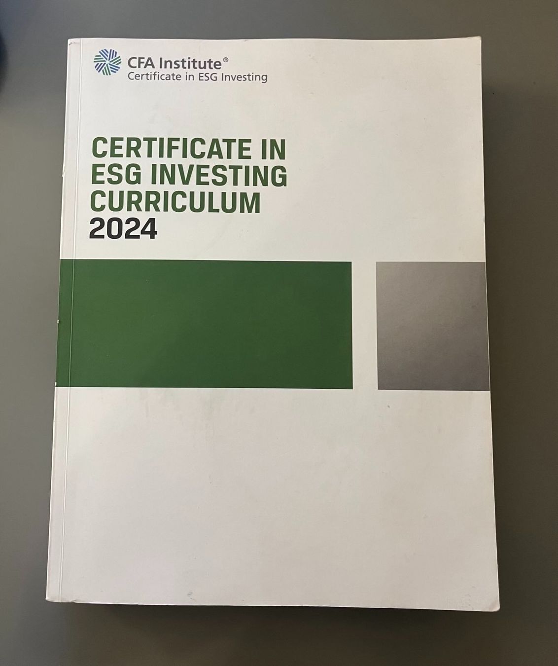 Libri: CFA - ESG Investing Curriculum 2024 – Usato da Zürich venduto da GC_ZH