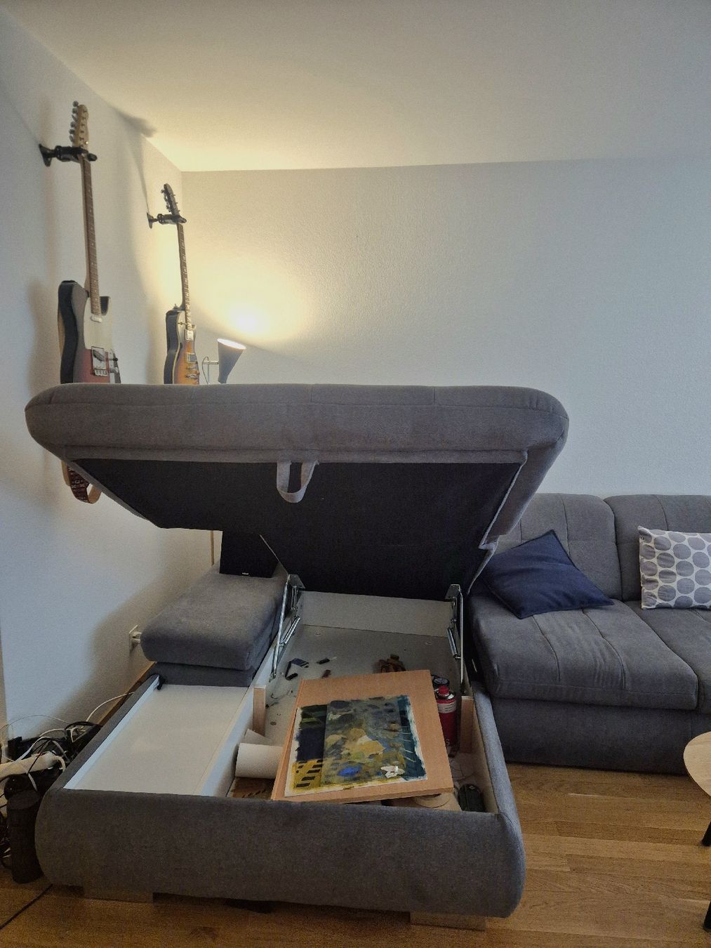 Sofas: Graues Ecksofa aus Stoff mit Stauraum  – Gebraucht aus Zürich von Sands02 1