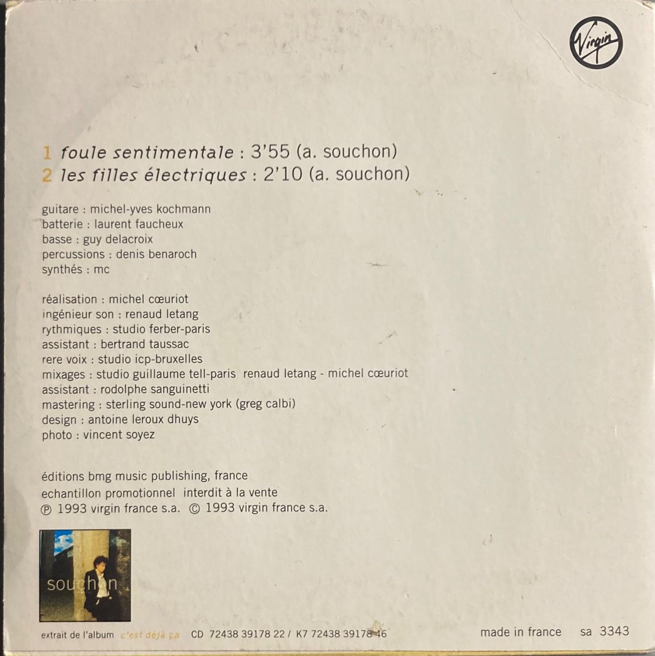 CD: ALAIN SOUCHON - FOULE SENTIMENTALE – Usato da Poliez-Pittet venduto da Newtown-Records 1