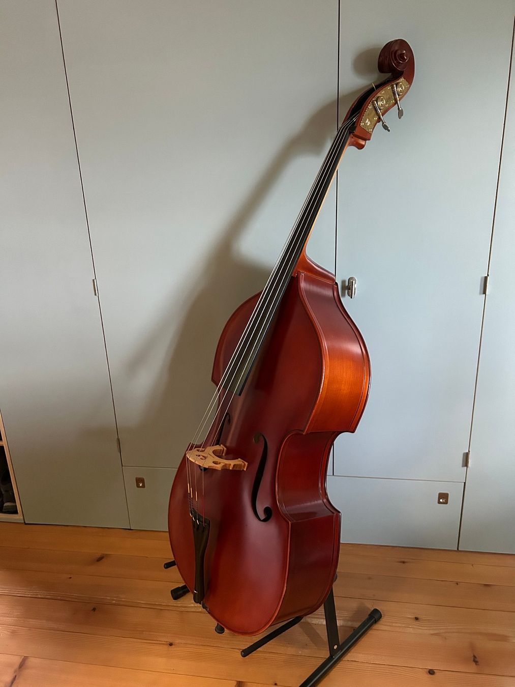 Strumenti musicali: 1/2 Kontrabass mit Futteral, Ständer und Bogen – Usato da Birrwil venduto da rotsch-o-mat 1