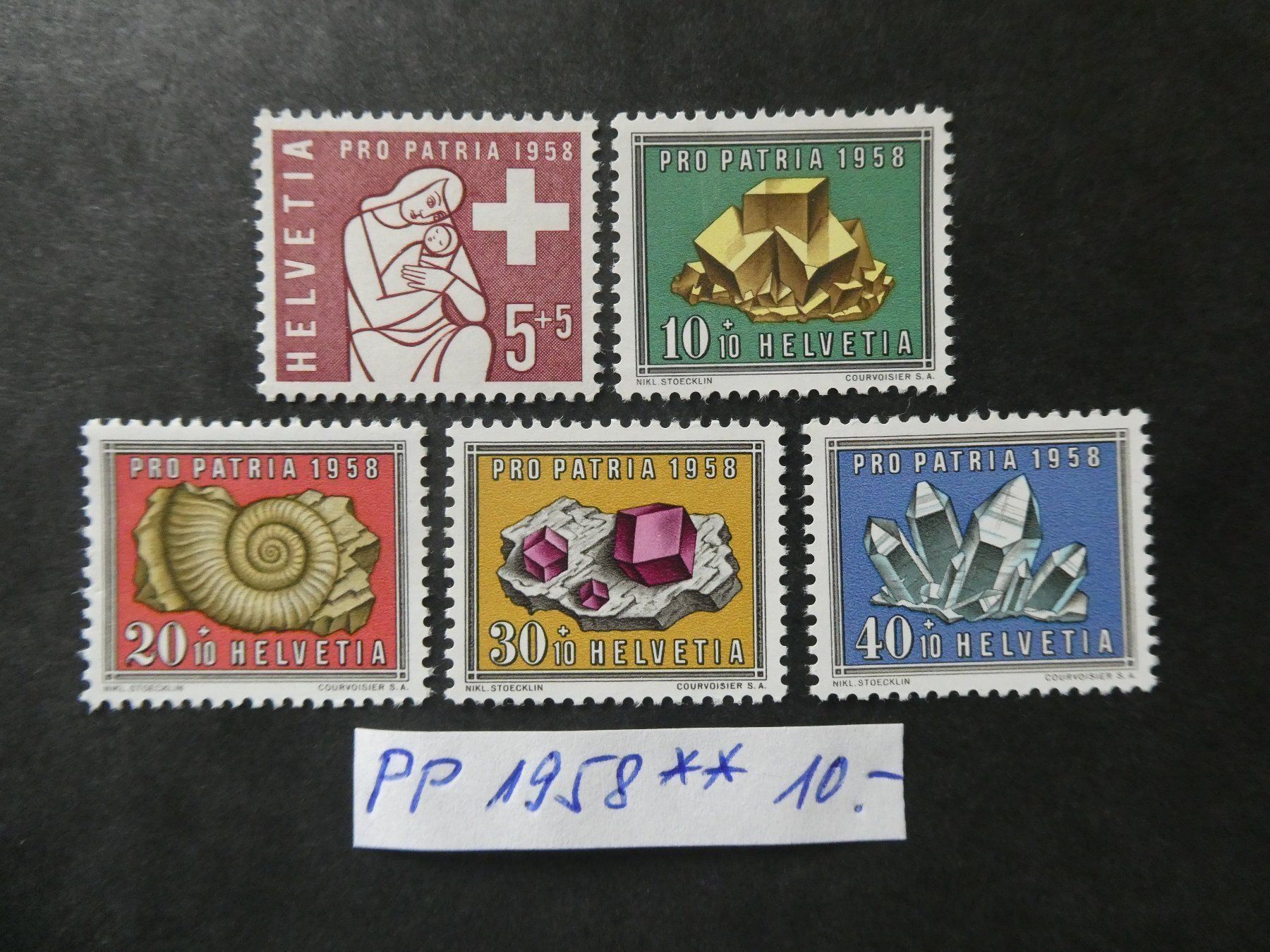 Alle Briefmarken: Pro Patria 1958 postfrisch – Gebraucht aus Lausen von Herbamare01