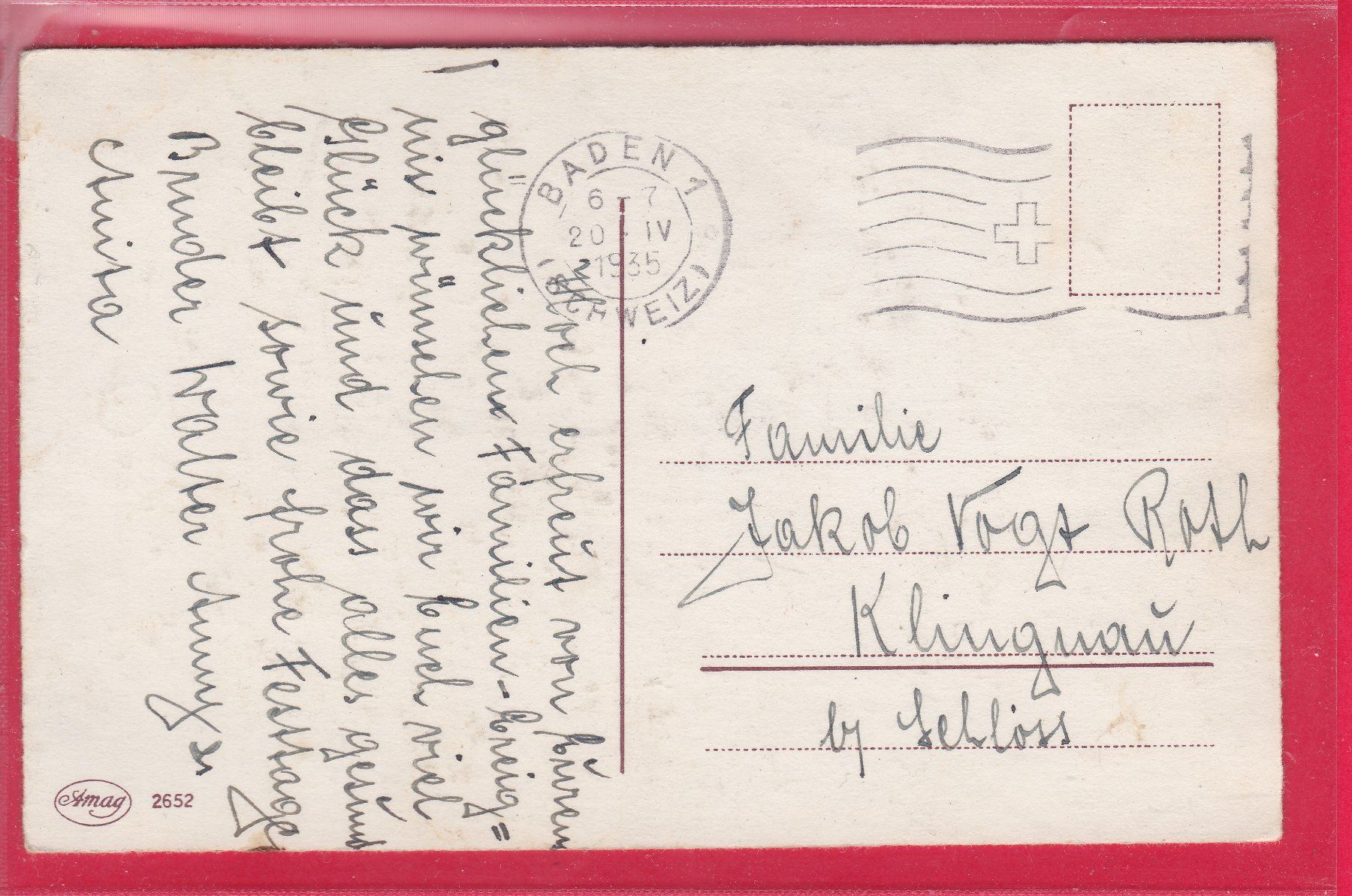 Cartoline postali: EIN FROHES OSTERFEST, 20.4.1935 – Usato da Oberrieden venduto da Gebirgsstelze 1