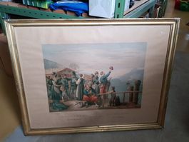 Die Bourbakis in der Schweiz 2 tolle Bilder Lithographie