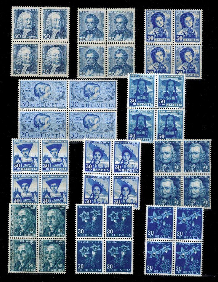 Alle Briefmarken: Blau zu Viert** 1074.- – Gebraucht aus Aarwangen von Suomo48