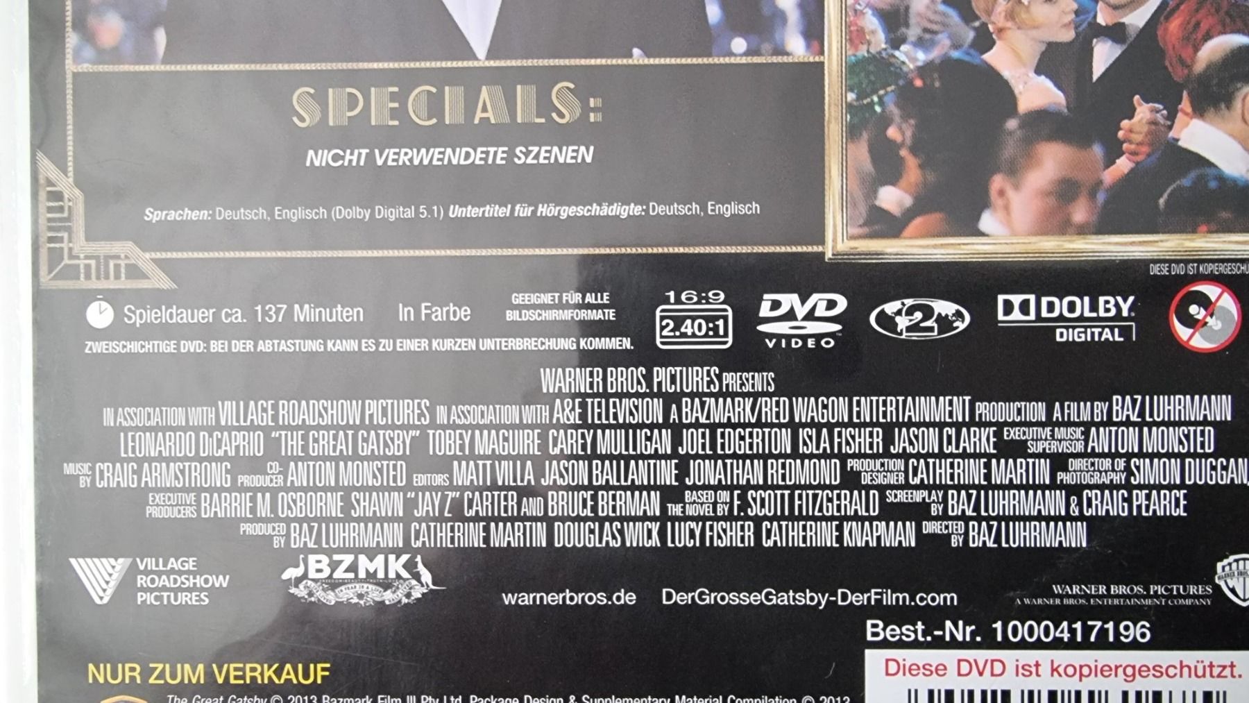 Tutti i DVDs: DVD Der grosse Gatsby / Leonardo DiCaprio – Usato da Oetwil am See venduto da fineli2 1