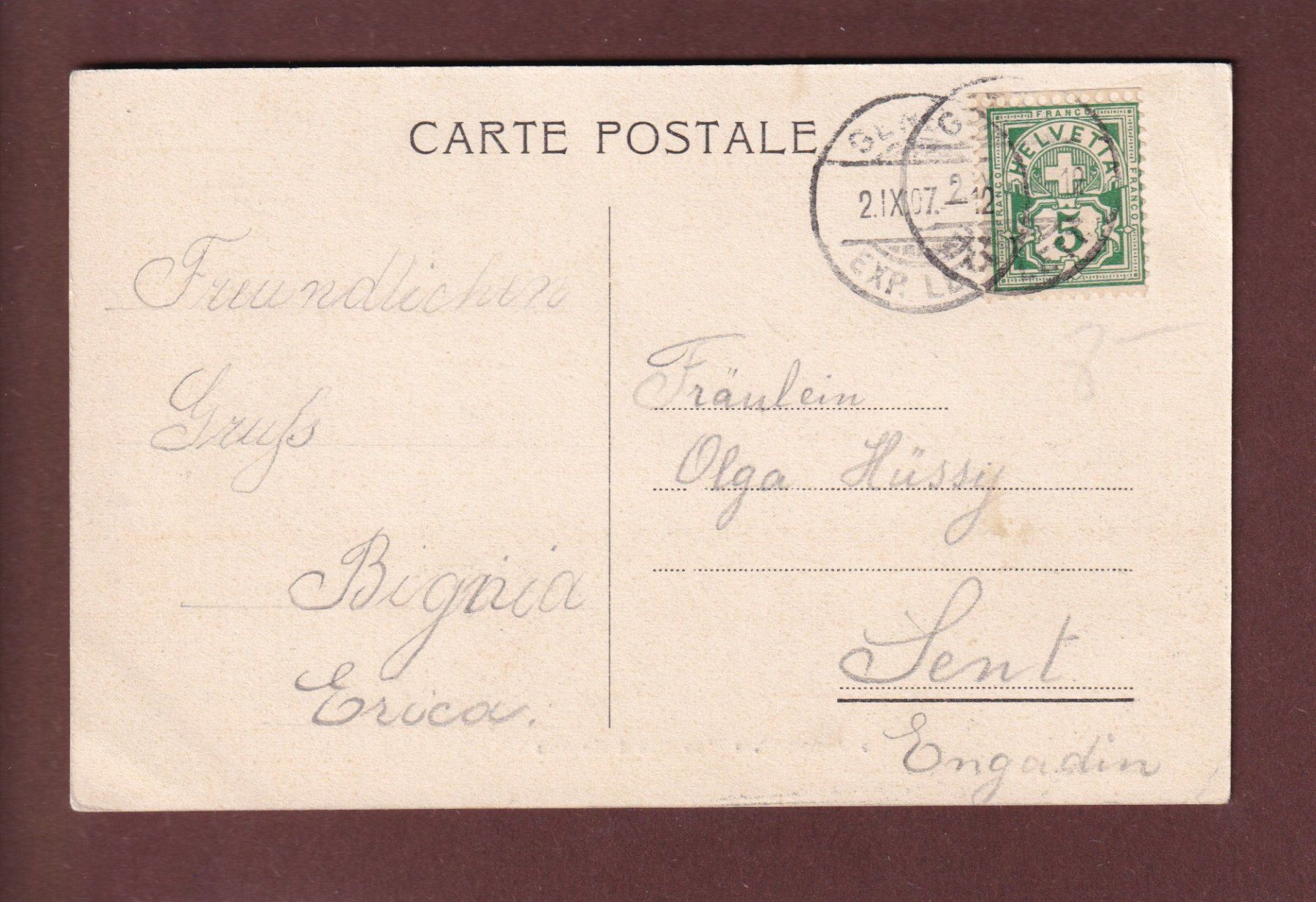 Cartoline postali: GENEVE - Les Mouettes - Attelage - 1907 – Usato da Pully venduto da nicecards 1