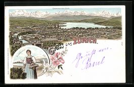 Litho Zürich, Gesamtansicht mit Alpenpa