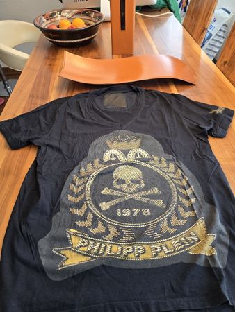 Philipp Plein T-Shirt schwarz mit Totenkopf Motiv gebraucht