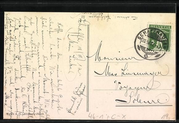 Ansichtskarten: Schaffhausen, Bahnhofplatz und Postgeb – Gebraucht aus Berlin von bartko-reher 1