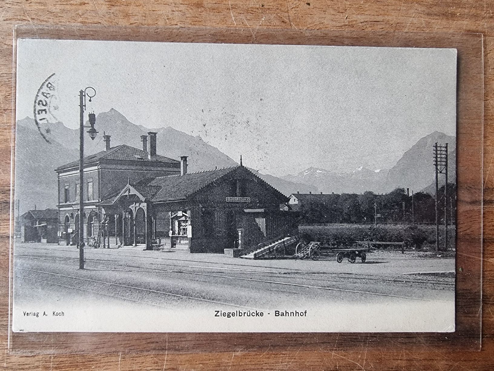 Cartoline postali: Ansichtskarte Ziegelbrücke Bahnhof mit Stempel Basel 14.10.1 – Usato da Grub SG venduto da zulu15