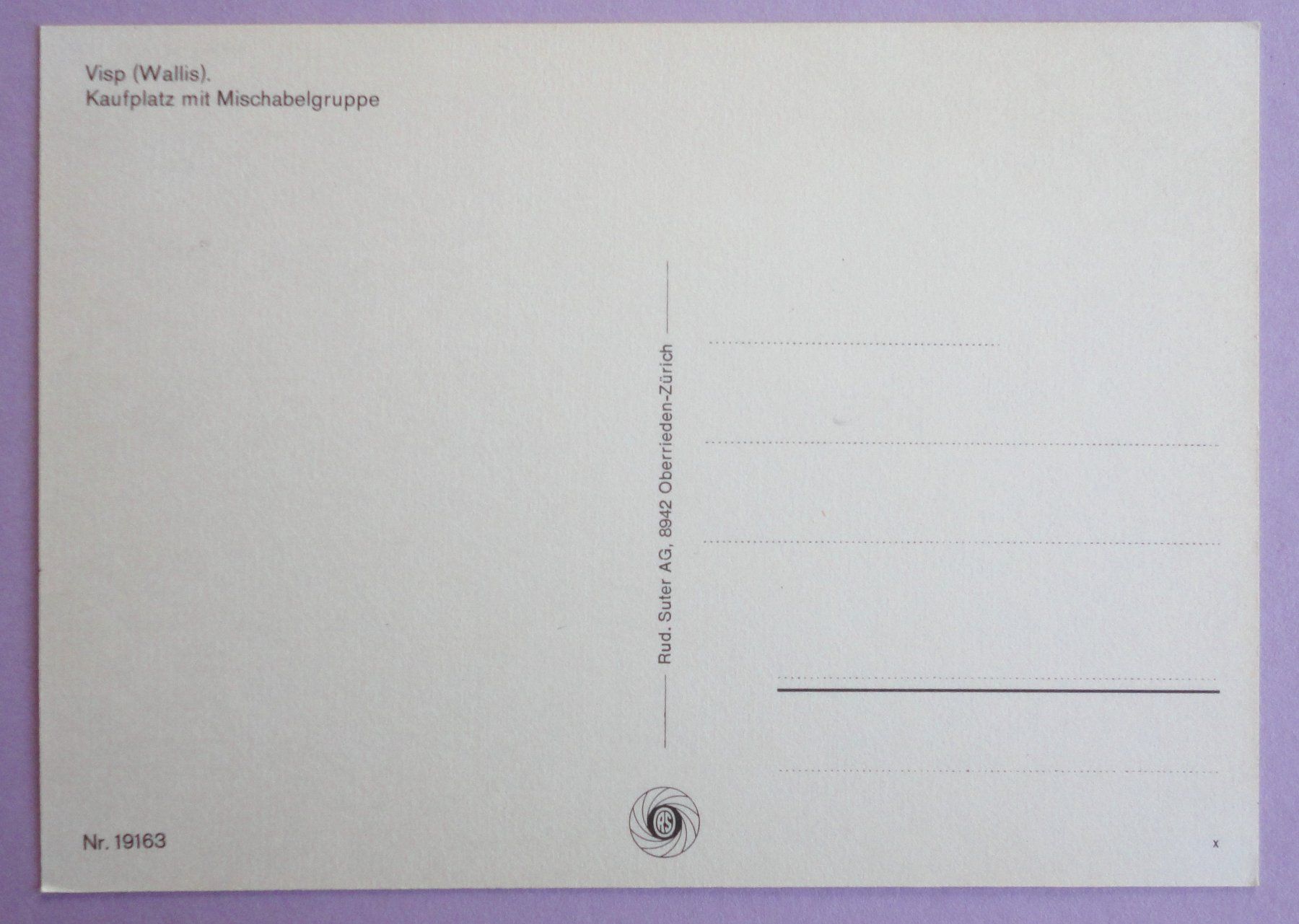 Cartoline postali: Visp, Kaufplatz mit Mischabelgruppe – Usato da Fétigny venduto da Billy2miny 1