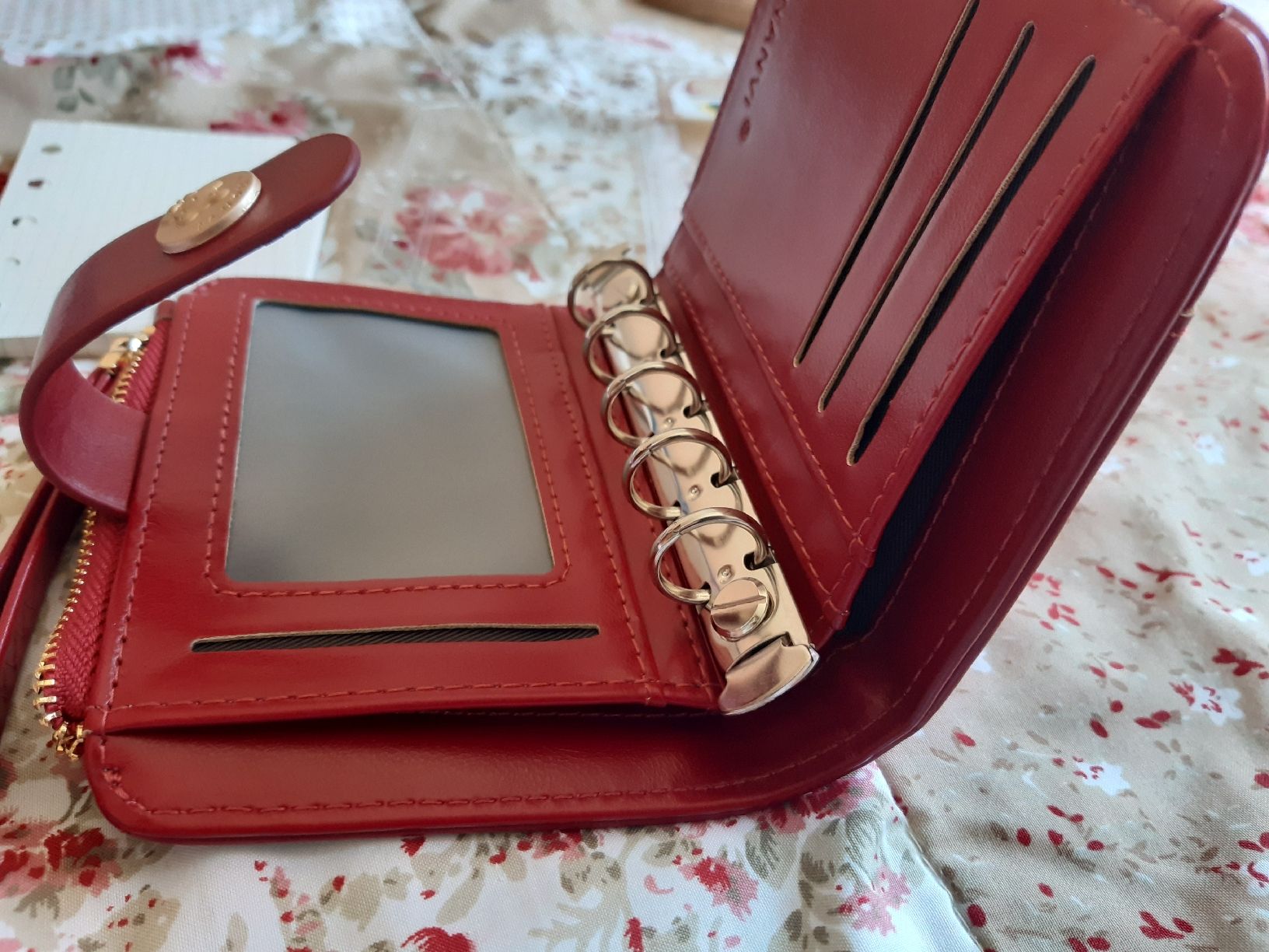 Brieftaschen: Mini 5-Ring Planner Rot – Neu (gemäss Beschreibung) aus Winterthur von Je. 4