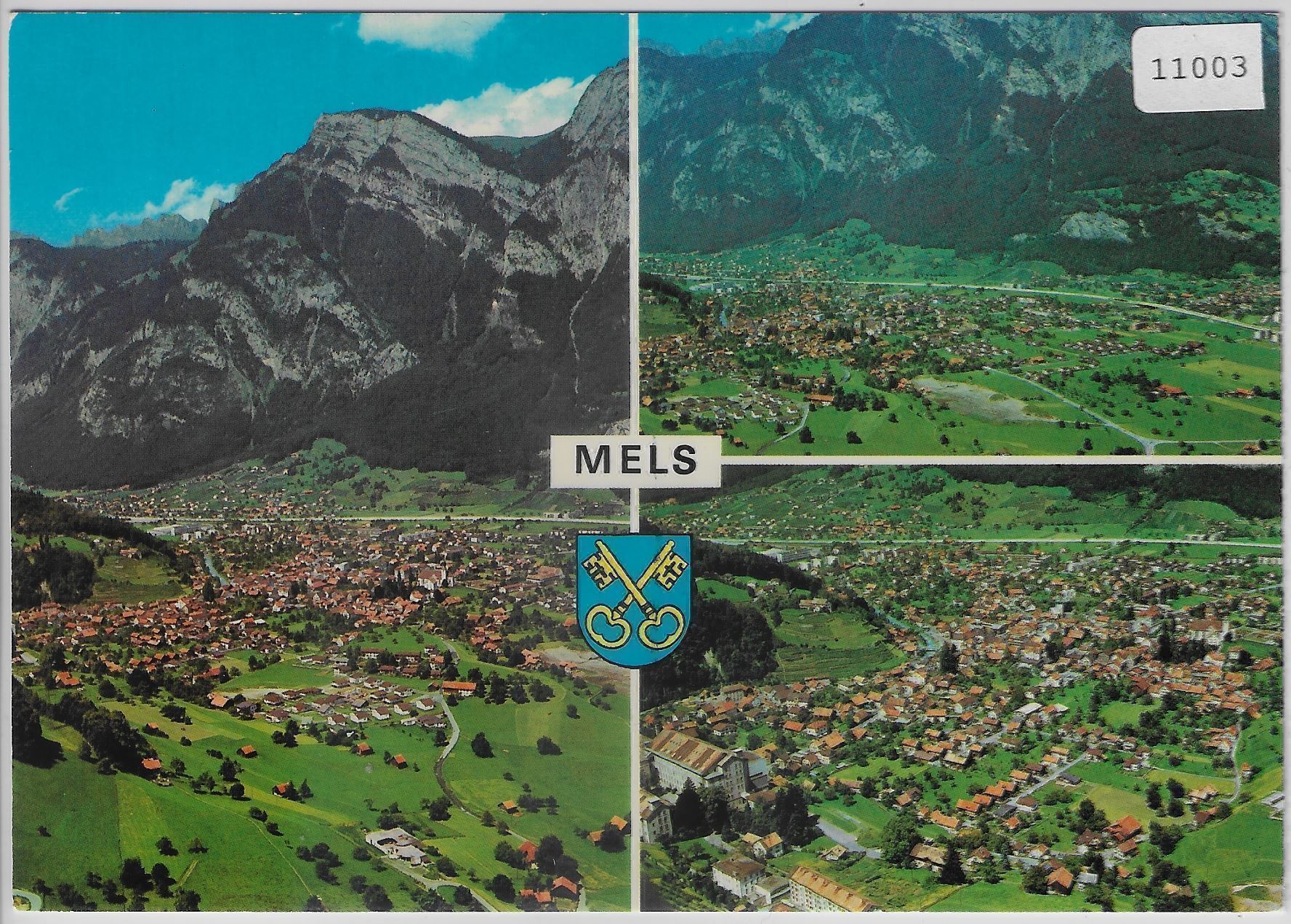 Cartes postales: Flugaufnahme Mels SG - Multiview – D'occasion à Ettingen par Kartenplanet