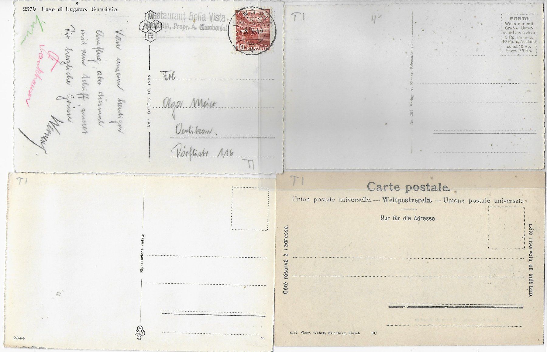 Cartes postales: 4 AK - Gandria – D'occasion à Ettingen par Kartenplanet 1