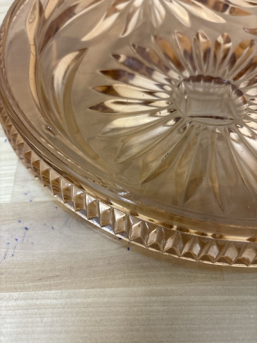 Servierplatten: Elegante Servierplatte aus Kristall mit Blumenmuster – Defekt aus Adliswil von ninotschka7 4