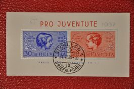 1937 Pro Juventute Block J83I/J84I gestempelt