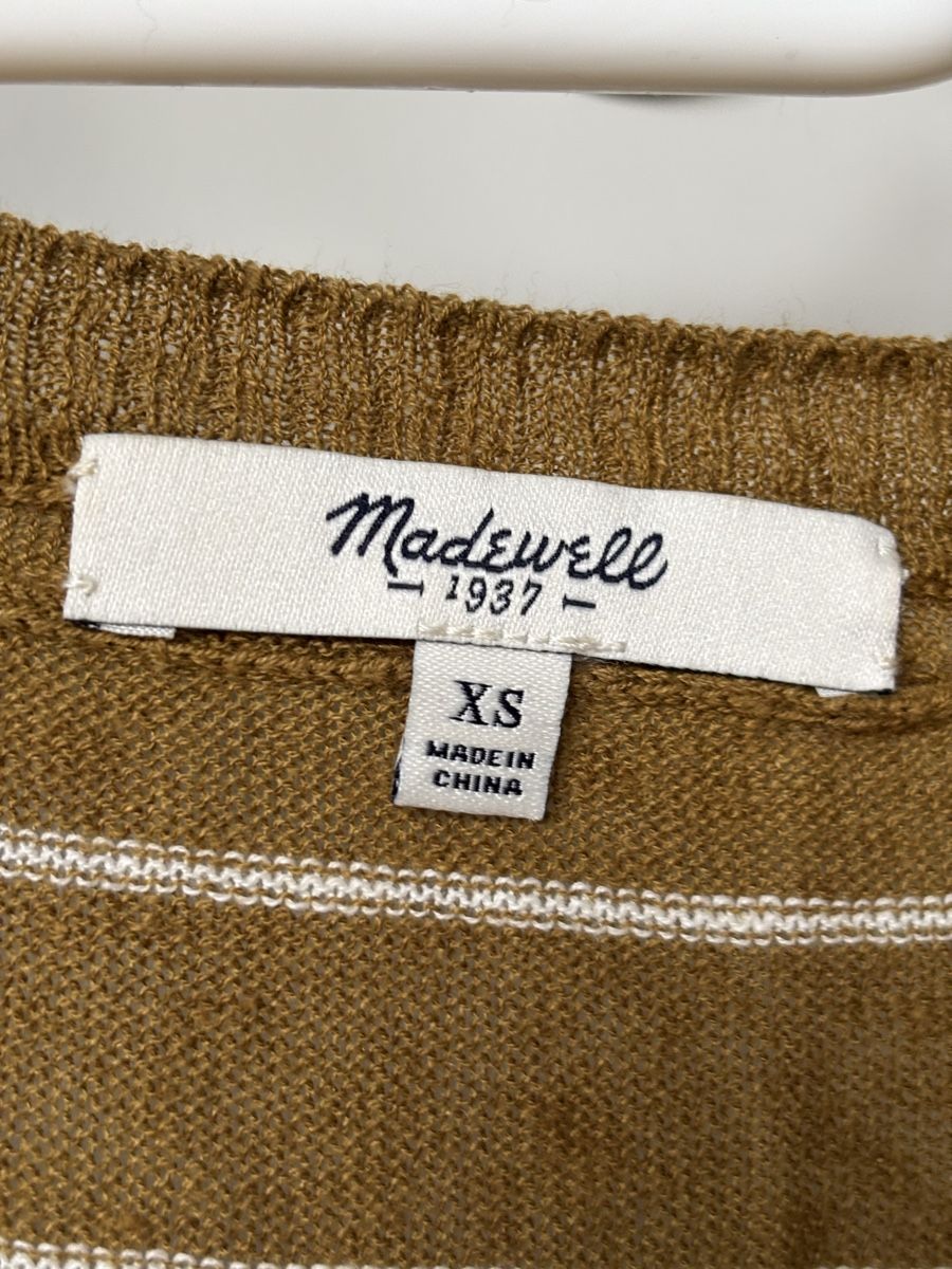 Pullover & Sweatshirts: Pullover Leinen Oliv gestreift von Madewell – Gebraucht aus Winkel von Zimtguetzli 2