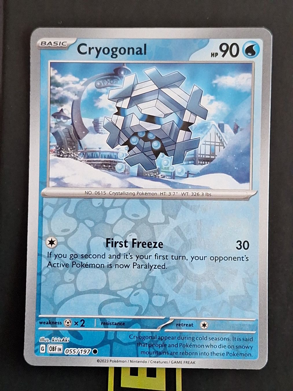 Pokémon Carte collezionabili: Cryogonal - Pokemon Reverse Holo Obsidian Flames – Usato da Altstätten SG venduto da GGsGameshop