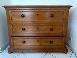 Holzkommode mit 3 Schubladen, Biedermeier-/Landhausstil