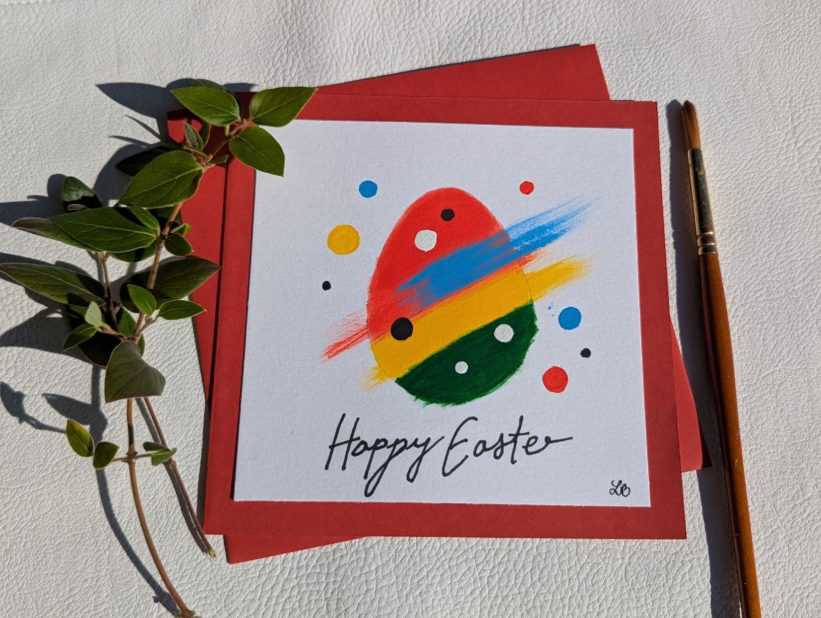 Cartoline: Happy Easter Card - Original Acrylic Painting – Nuovo e nell'imballaggio originale da Winterthur venduto da LaVieColor 4