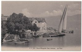 Saint-Gingolph, le port, Hôtel du Lac, voiliers, vers 1915