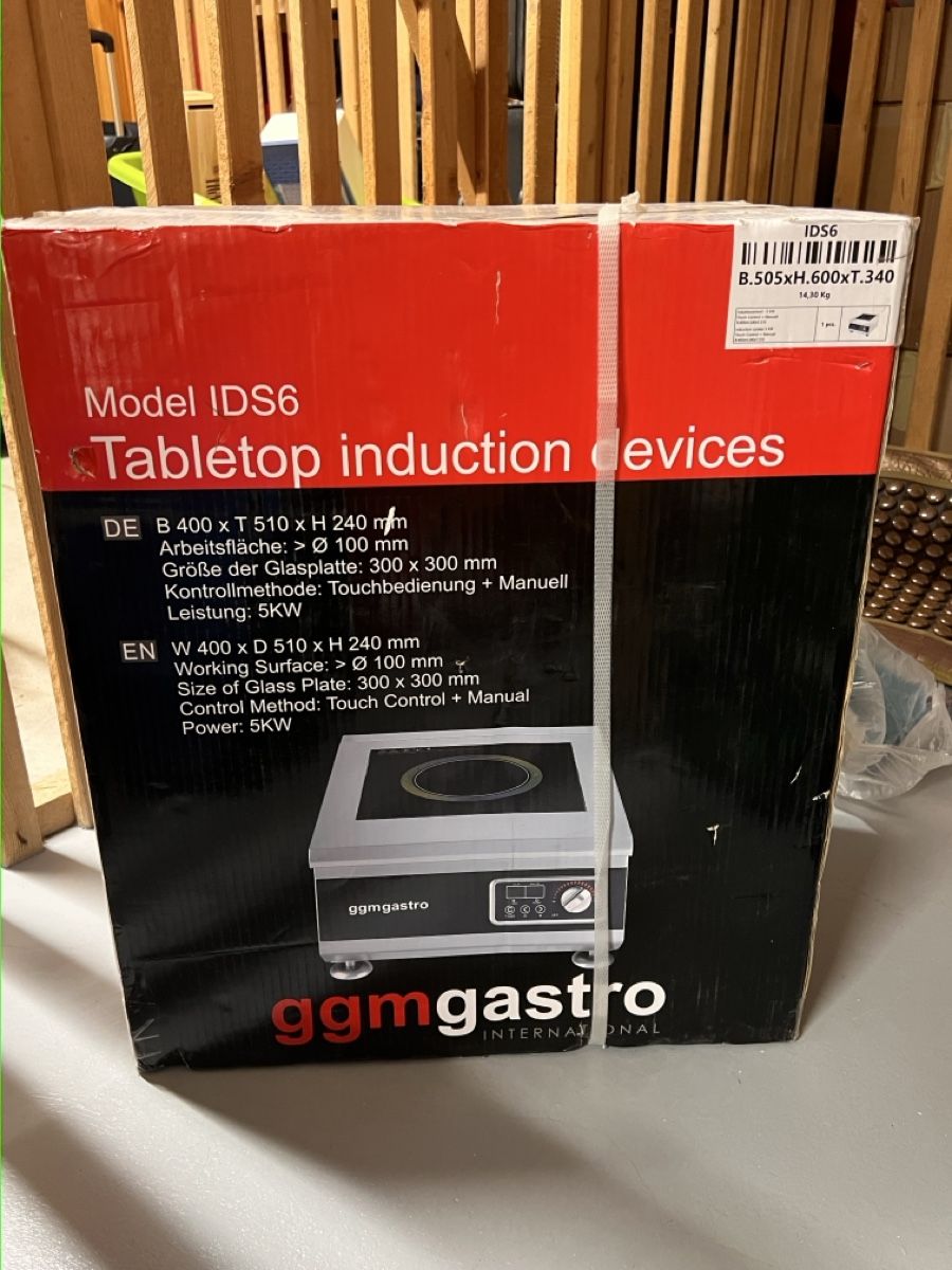 Ggm Gastro Elettrodomestici da cucina: ggmgastro Tischplatten-Induktionsplatte IDS6 5KW – Nuovo e nell'imballaggio originale da Luzern venduto da Hemen1980
