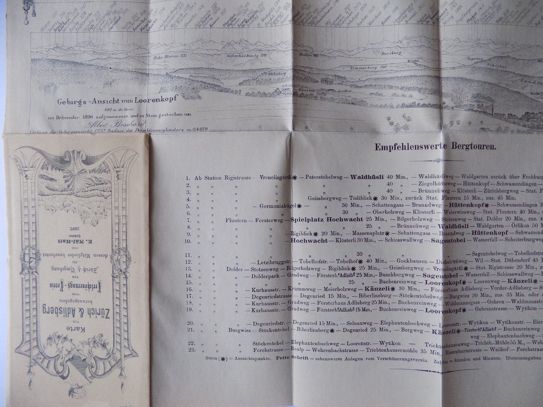 Incisioni: Loorenkopf Gebirgs-Ansicht 1897 – Usato da Risch venduto da Antikfee 6