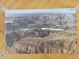 Original Swissair DC 10 Poster Affiche Grand Canyon USA