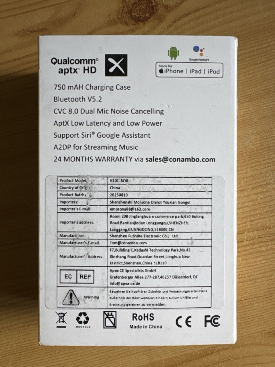 Cuffie: CONAMBO K10C Bluetooth Headset neu – Nuovo e nell'imballaggio originale da Rümlang venduto da Budan01 2