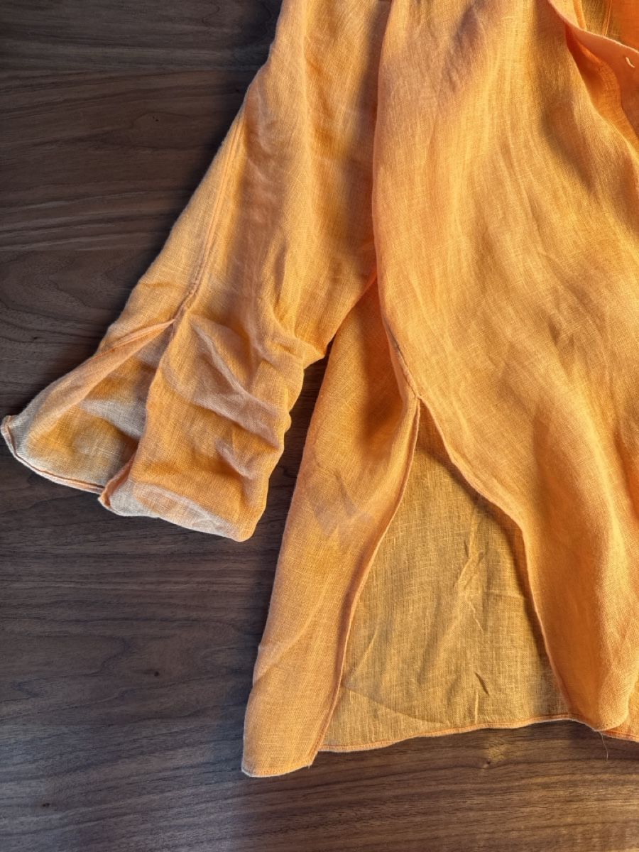 Massimo Dutti Camicette: Massimo Dutti Damen Bluse im Orange Leinen Grösse S – Usato da Brütten venduto da Bettina_07 4