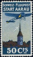 Vorläufer Aarau, Abart  weisser Fleck links vom Turm Kt. 500