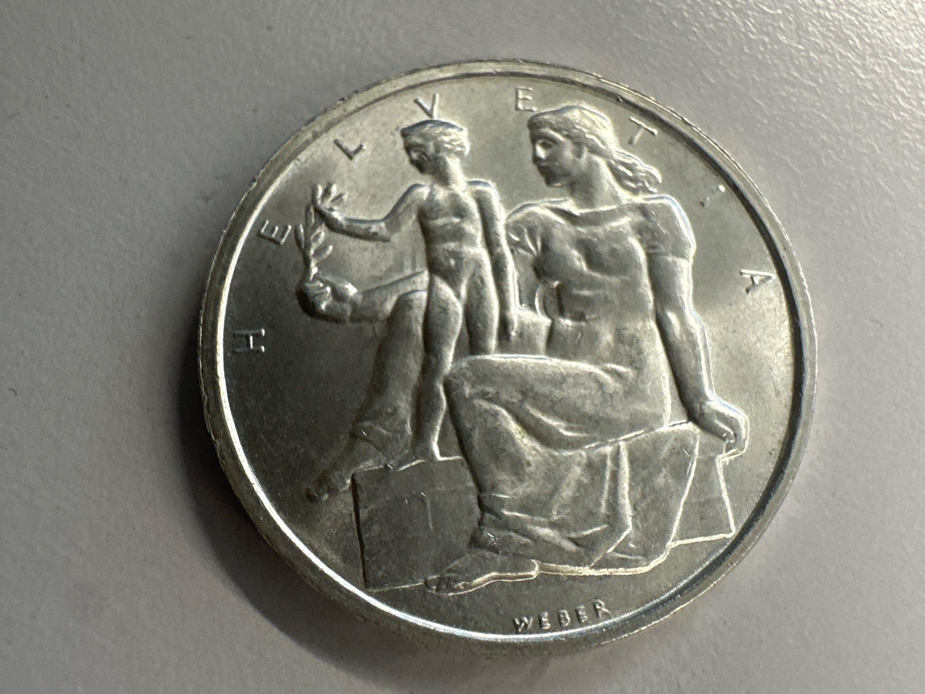 Tutti le monete: 5 Fr. Silber Schweiz Verfassung 1948 – Usato da Herisau venduto da herau
