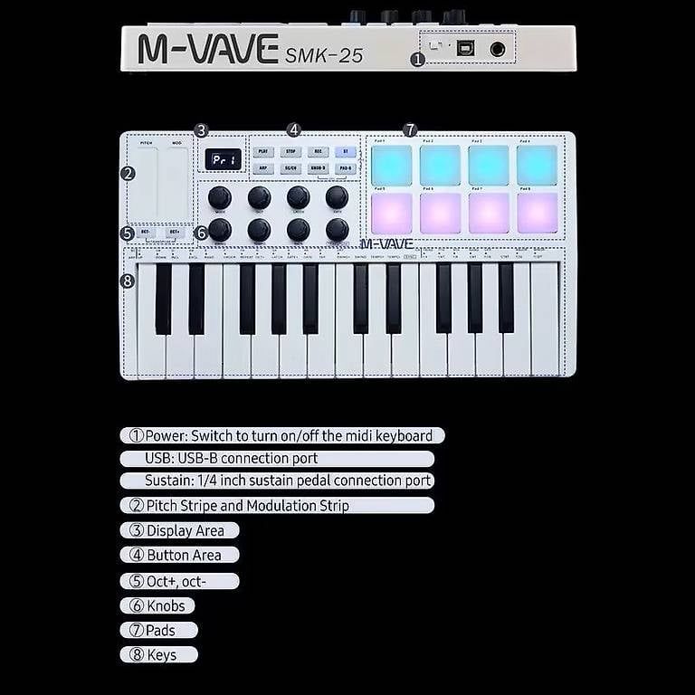Strumenti musicali: M-VAVE SMK-25 MIDI Controller – Usato da Siebnen venduto da Grexx 3