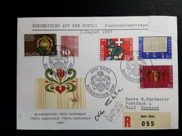 Bundesrat  Stich  Rütli  Sonderstempel 1987  Autogramm