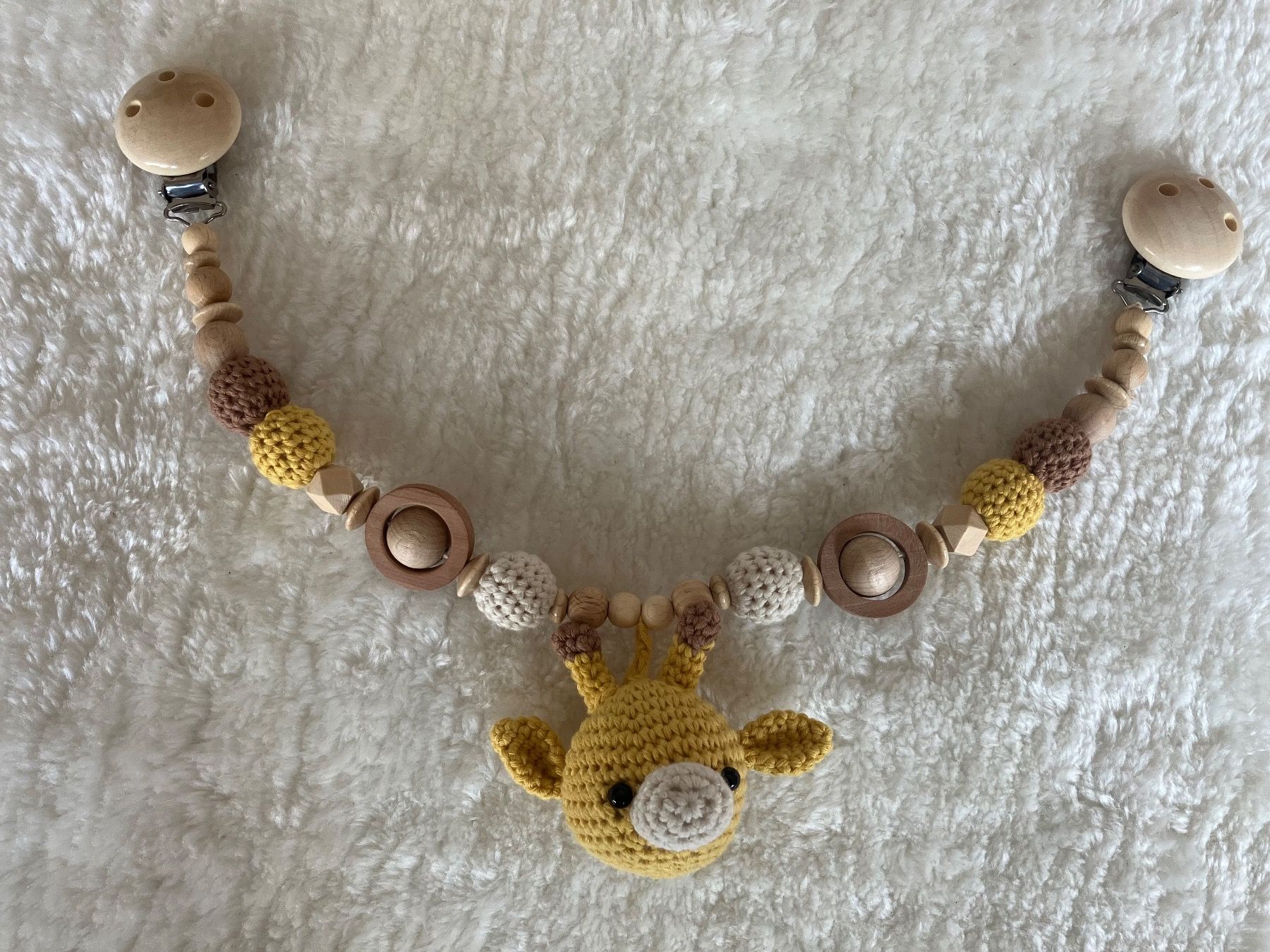 Carrozzine: Kinderwagenkette Giraffe gelb – Nuovo (secondo la descrizione) da Chur venduto da Handkreativ