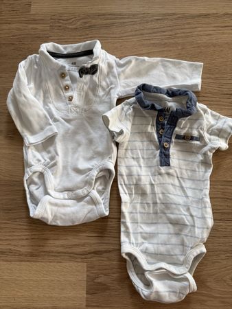 2er-Set H&M Bio-Bodys "Festlich/Polo", Gr. 56 (1-2 Mt.)