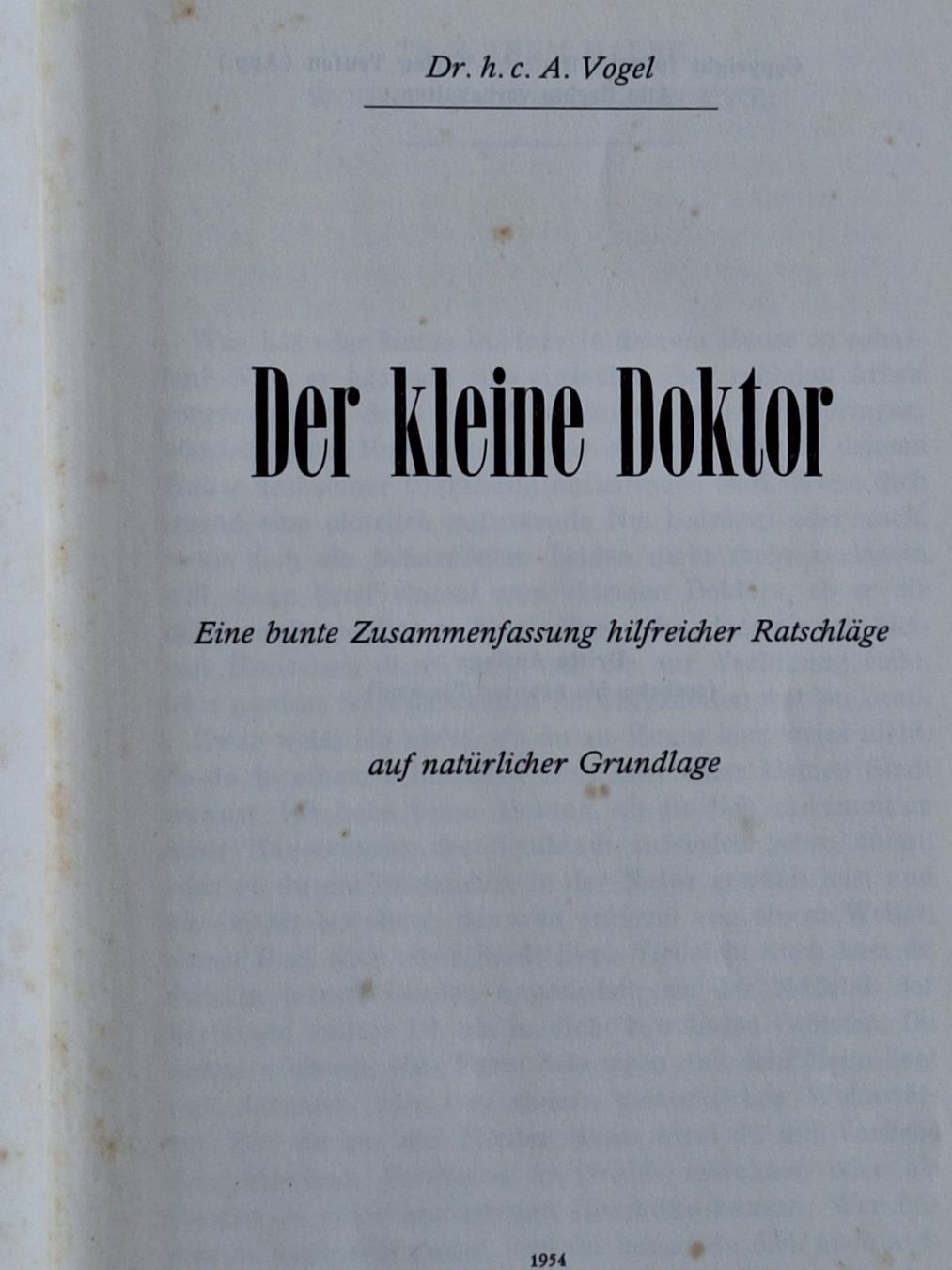 Libri: A.Vogel "Der kleine Doktor" 1954 – Usato da Eriswil venduto da corolla05 2