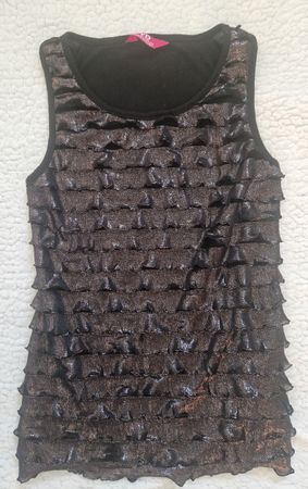 Elegantes YD Glitzertop in Schwarz/Violett Gr. 140