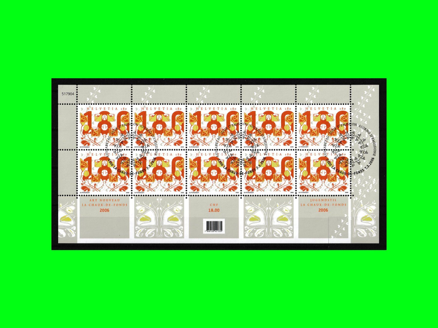 Alle Briefmarken: Bogen-Serie "Jugendstil" (2006) – Neu (gemäss Beschreibung) aus Dübendorf von chiara48 2