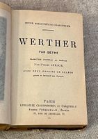 Ancien livre, Werther de GOETHE, éditions Fasquelle,