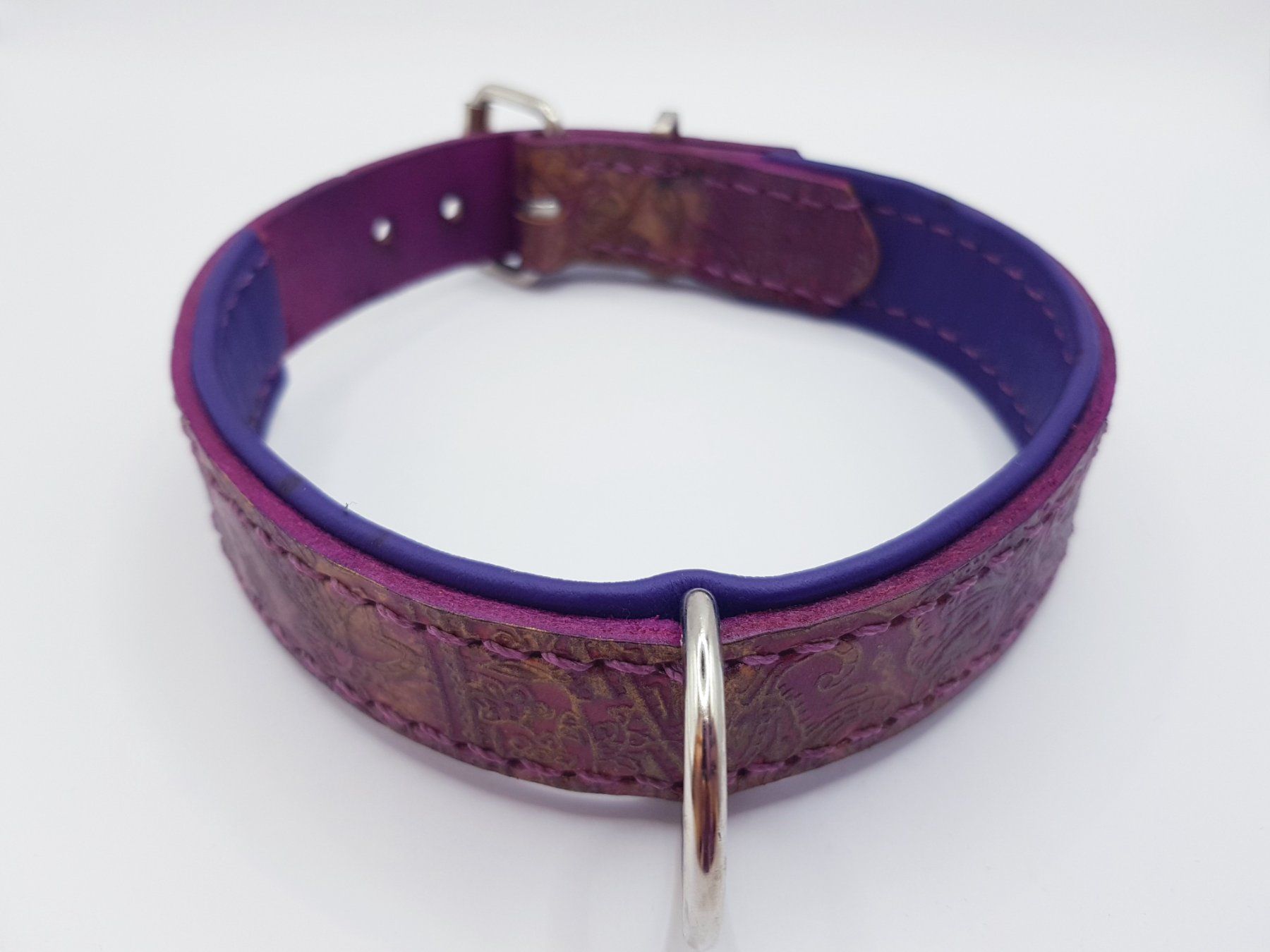 Leine & Halsband: Hundehalsband Leder violett gold – Neu (gemäss Beschreibung) aus Menziken von Zyropa 5