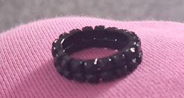 zirkonia Ring flexibel schwarz