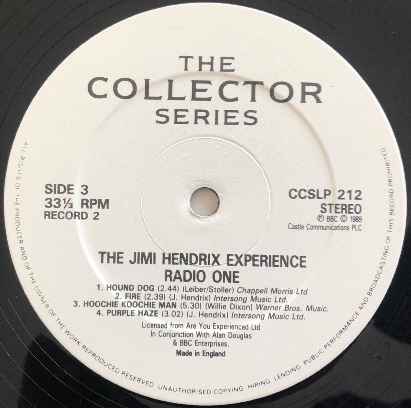 Dischi in vinile: THE JIMI HENDRIX EXPERIENCE - RADIO ONE – Usato da Poliez-Pittet venduto da Newtown-Records 3