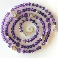 Zarte Amethyst Halskette Unikat - oder  Wickelarmband Silber