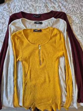 Lot de 3 hauts femme manches longues coloris assortis t. S