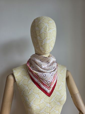 Celine Vintage Baumwollschal – 50 × 50 cm