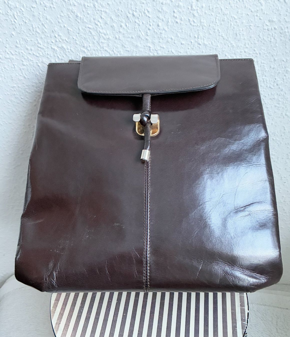Borse da donna: Braune Vintage Leder Damen Handtasche – Usato da Kloten venduto da Nephty 6